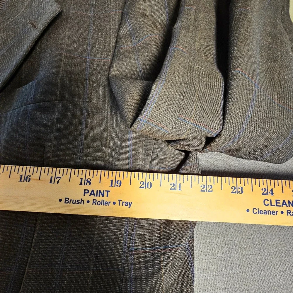 Hart‎ Schaffner Marx Mens Blazer Brown Windowpane Sport Coat 2 Button VTG